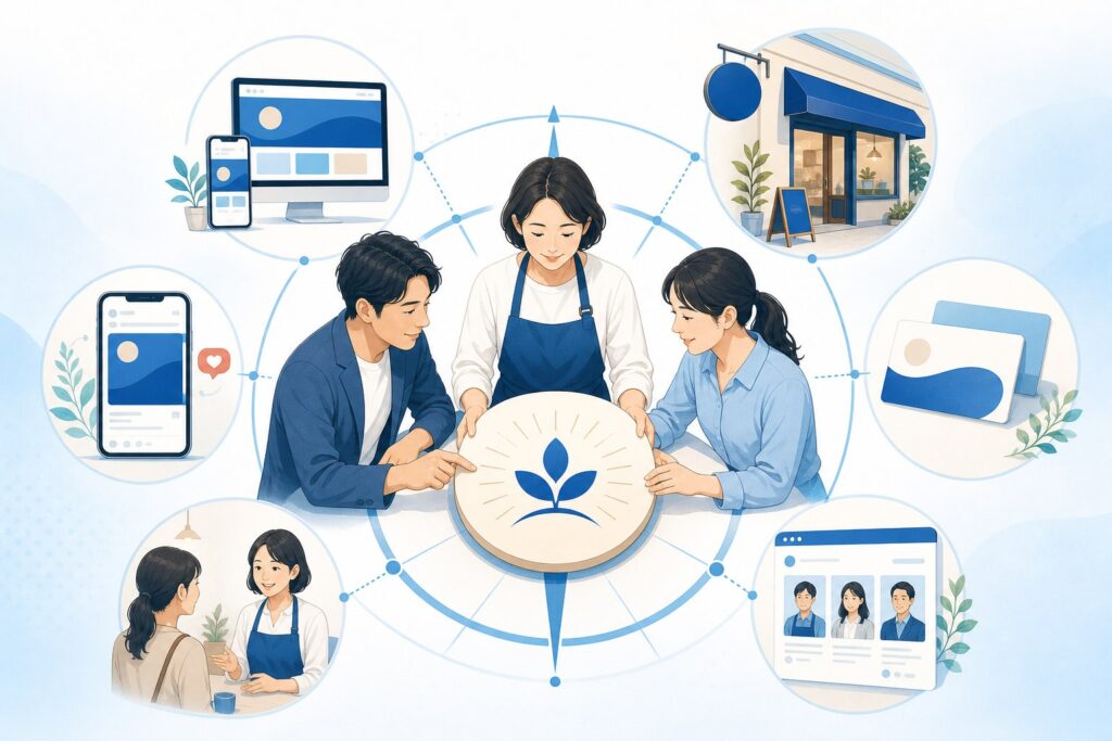 中小企業の価値をホームページや広告などの接点へ一貫して伝えるイメージ