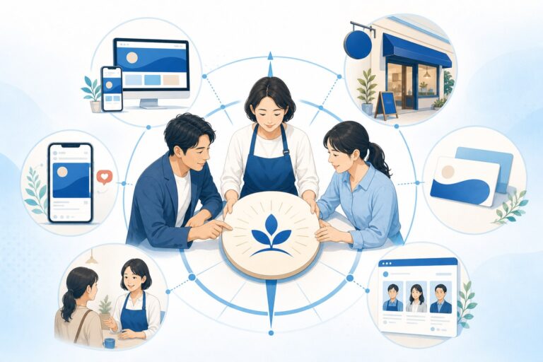 中小企業の価値をホームページや広告などの接点へ一貫して伝えるイメージ